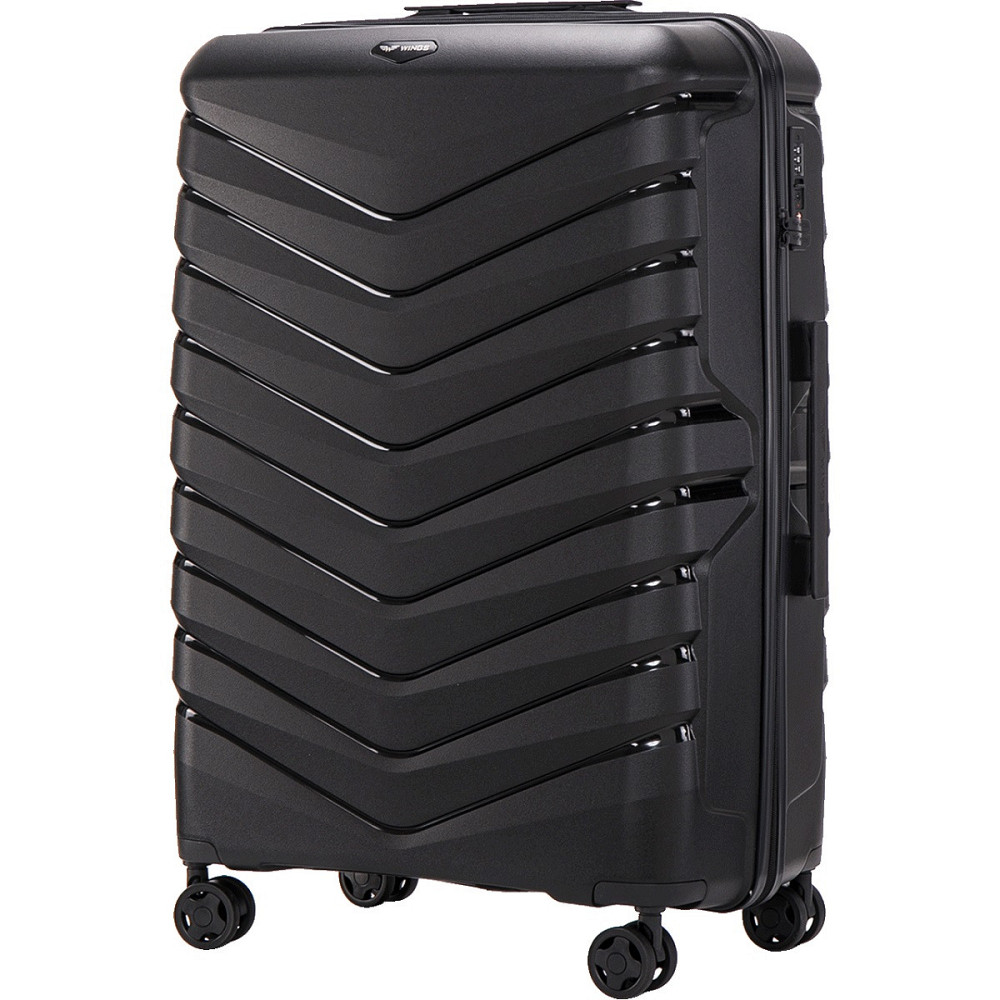 Чемодан полипропиленовый WINGS PHX01 большой 75 см черный Киев - изображение 1