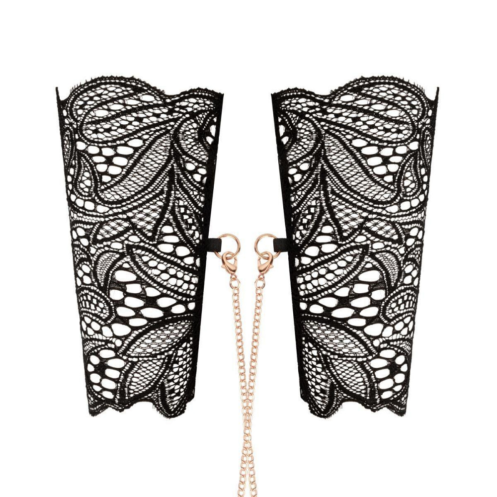 Кружевные наручники и воротник Rosy Gold - Lace Cuffs and Collar - Black Sex Aura Киев - изображение 6