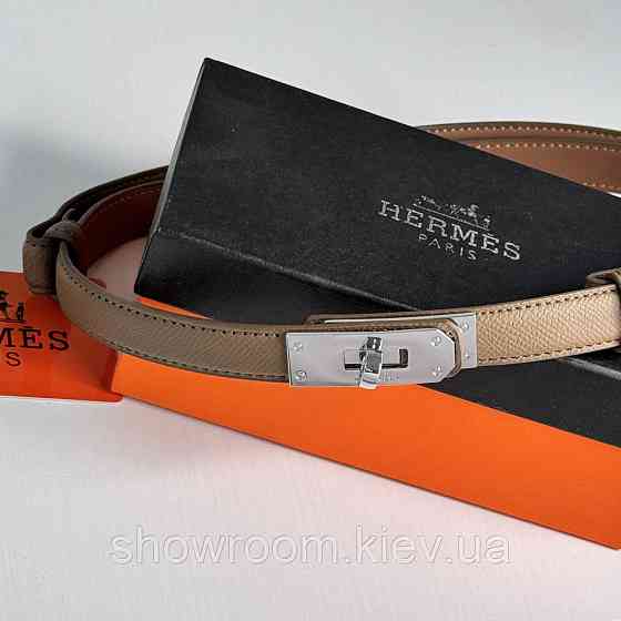 Женский кожаный ремень Hermes Гермес (280-2) тауп Киев