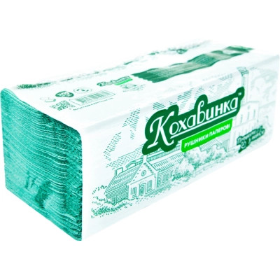 Паперові рушники Кохавинка V-складання Зелені 1 шар 200 листів (4820032450071) Вінниця - фото 1
