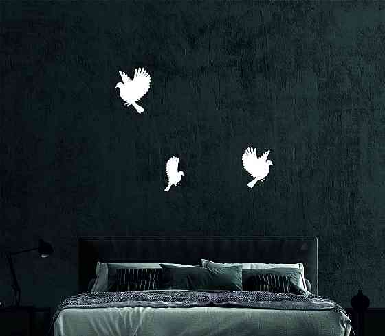 Декоративное настенное Панно «Птичка» Декор на стену(цена за 1шт) 20*15 см, Белый Киев