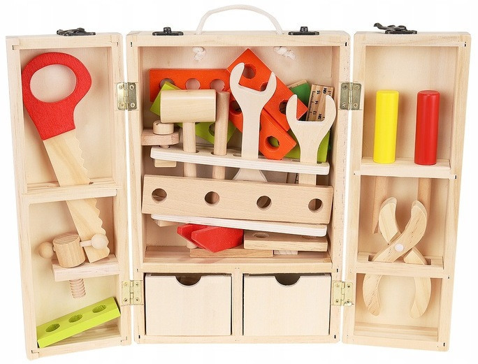 Детский Набор деревянный ящик с инструментами для маленького любителя DIY Kruzzel (22697) Нововолынск - изображение 2