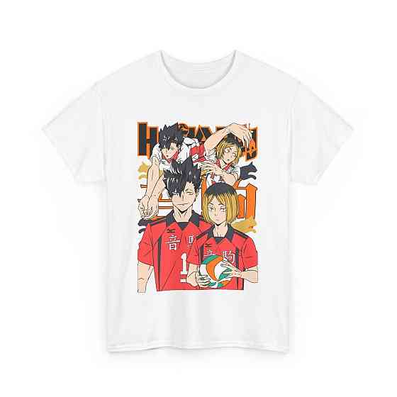 Футболка для хлопчика з аніме принтом Хайкю оверсайз (зріст від 165 до 180) Чорний AnimeJ0262m Дніпро