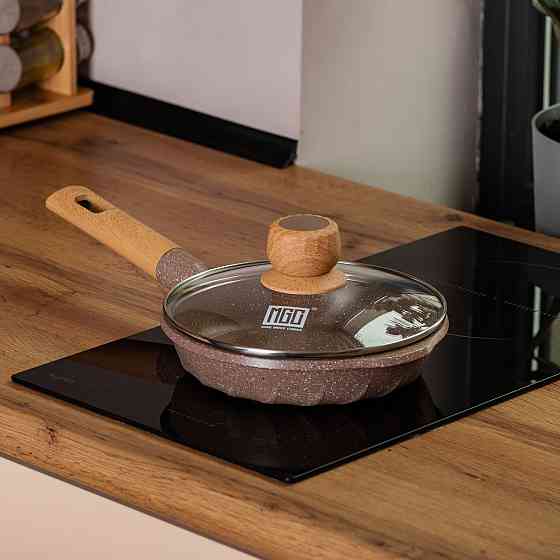 Мраморная алюминиевая сковорода с антипригарным покрытием 1 литр Ø 20 см кофейная MGC HP-4-421CO Киев