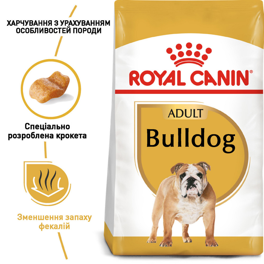 Корм для собак породи Англійський бульдог ROYAL CANIN BULLDOG ADULT 12.0 кг Київ - фото 2