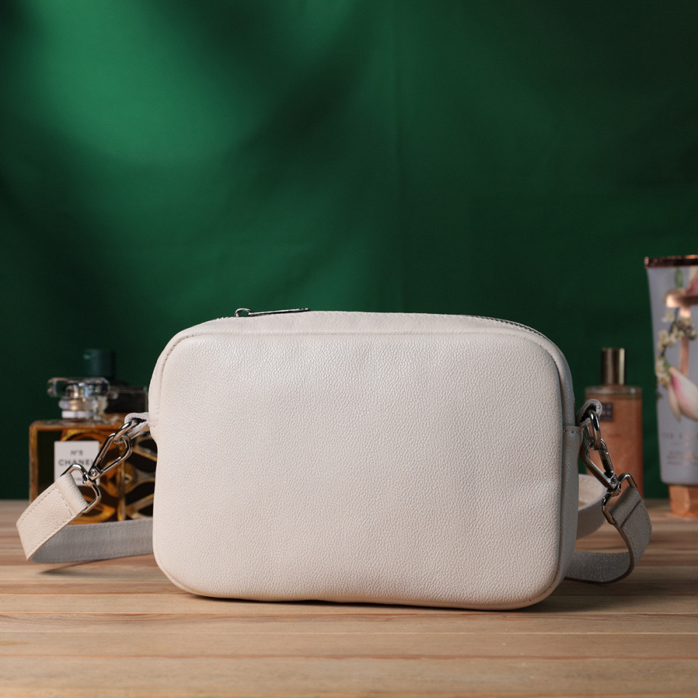 Класична жіноча сумка крос-боді з натуральної шкіри Shvigel 22839 Бежева Київ - фото 10