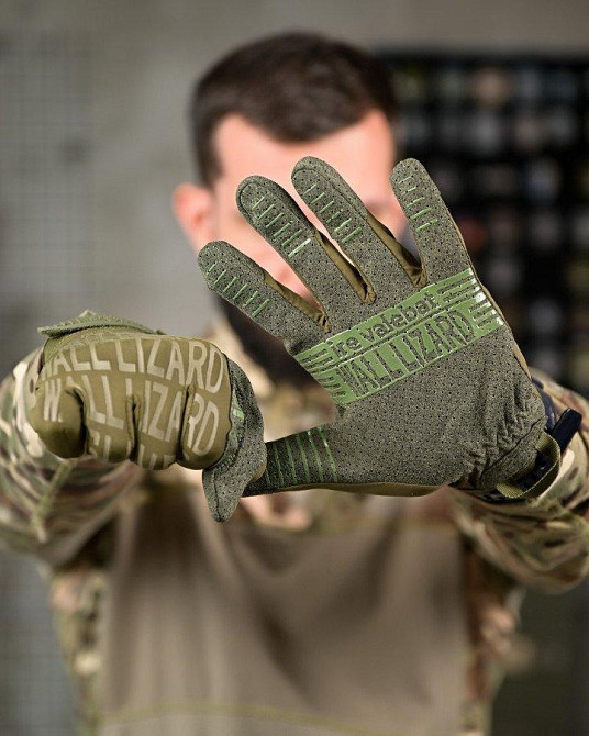 Тактичні рукавички Wallizard олива ПП8013 Одеса - фото 5