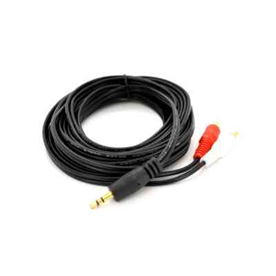 Кабель мультимедійний 3.5mm M to 2xRCA M 1.5m black Voltronic (YT-3.5(M)/2хRCA(M)-1.5Cu) Вінниця