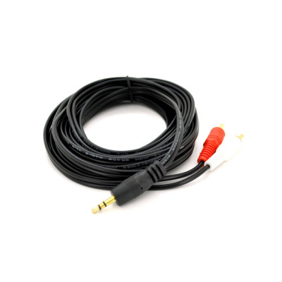 Кабель мультимедійний 3.5mm M to 2xRCA M 1.5m black Voltronic (YT-3.5(M)/2хRCA(M)-1.5Cu) Вінниця - фото 1