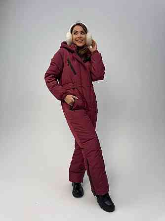 Женский теплый комбинезон из плащёвки на синтепоне Бордовый, 42/44 Одесса