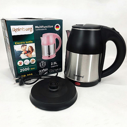 Чайник красивый электрический Rainberg RB-808 2000 Вт 2 л, Изысканный электрочайник JF-70 Львов - изображение 1