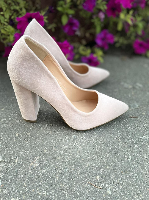 Seastar Туфлі жіночі SEASTAR пудра еко-замша каблук 10см 36р. 40р. (2756) Коломия - фото 2