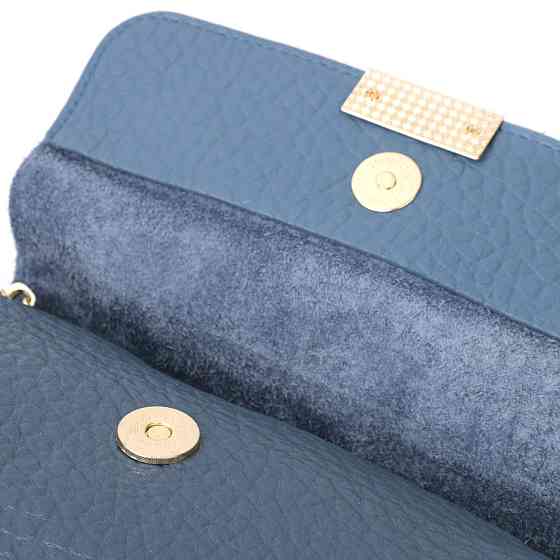 Відмінна шкіряна сумка з оригінальною плечовою лямкою Vintage 22402 Синя Київ