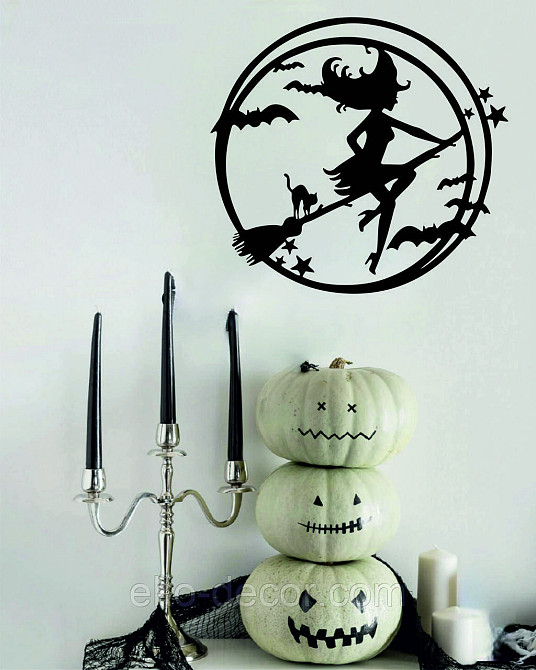 Декоративне настінне 3D Панно «Відьма», Декор на стіну з об'ємом 90*83 см, Чорний Київ - фото 8