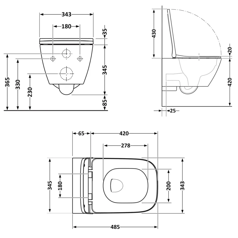 Унітаз підвісний Qtap Gemini Ultra Quiet 485×340×350 мм, White, із сидінням Slim Duroplast/Soft-close/Quick Release Київ - фото 11