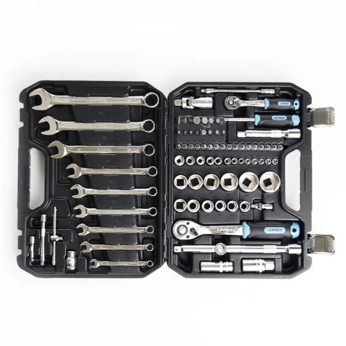 Набір насадок та гайкових ключів 90T 1/4"; 1/2" CrV 82 шт. APRO Житомир - фото 5