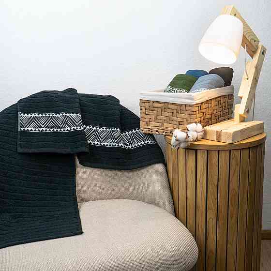Комплект махрових рушників Зіпп 3шт GM Textile 50х90см, 50х90см, 70х140см 500г/м2 (Чорний) Суми