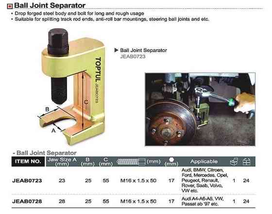 Знімач рульових і кульових тяг 23 мм TOPTUL JEAB0723 Одеса