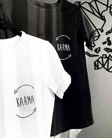 Парні футболки для хлопця та дівчини з написом KARMA Чернівці