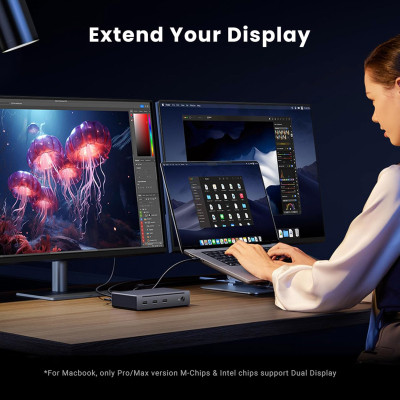 Концентратор Ugreen Thunderbolt 4 to 3xTh.4/3xUSBA 3.2/RJ45 Gigabit/140W ARevodok Max 8-in-1 U708 (25053EU) Винница - изображение 4