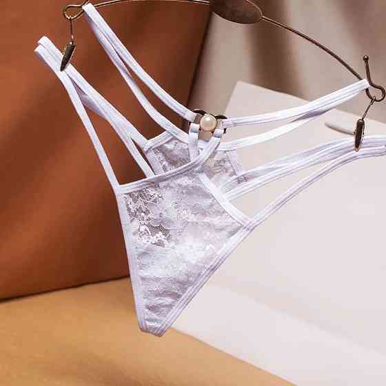 Еротичні стрінги білі жіночі розмір універсальний (42-44) Київ