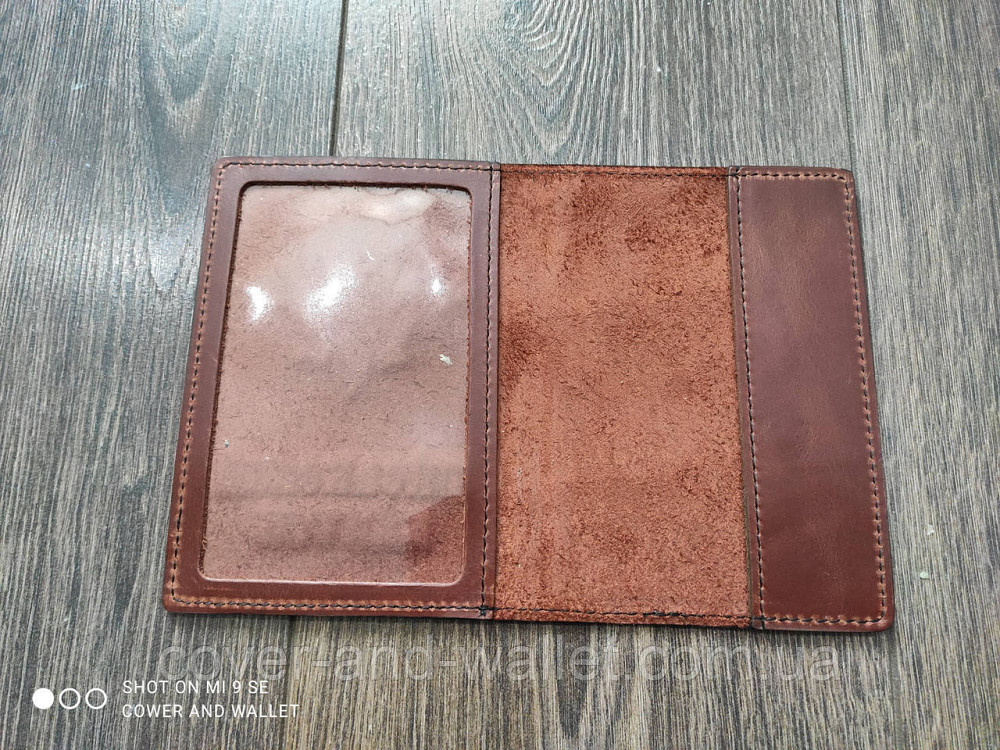 Шкіряна обкладинка на військовий квиток ДШБ Київ - фото 3