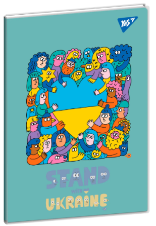 Зошит для записів А5/70 арк. "Yes" # скоба, пласт. обкл. Stand with Ukraine, 681859, шт Київ