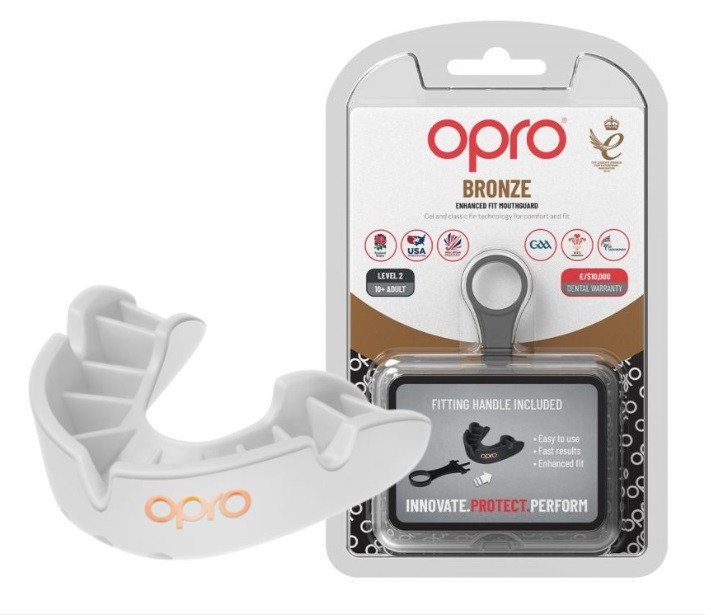 Капа OPRO Bronze доросла (вік 11+) White (art.102500004) Луцк - изображение 5