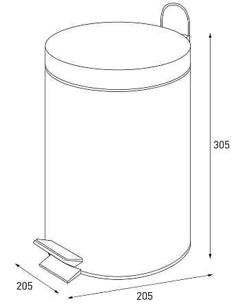 Кругле сміттєве відро Zerix Solo-TC0107 Black 7 л – стильне та компактне Харків