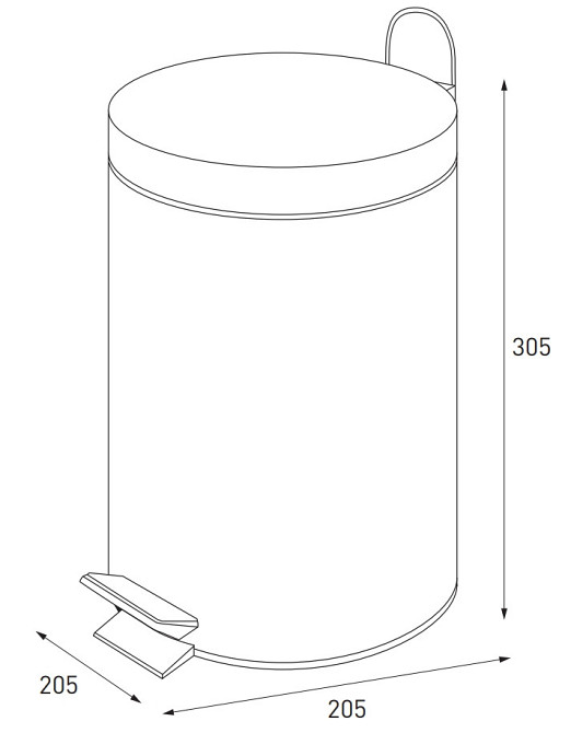 Кругле сміттєве відро Zerix Solo-TC0107 Black 7 л – стильне та компактне Харків - фото 4