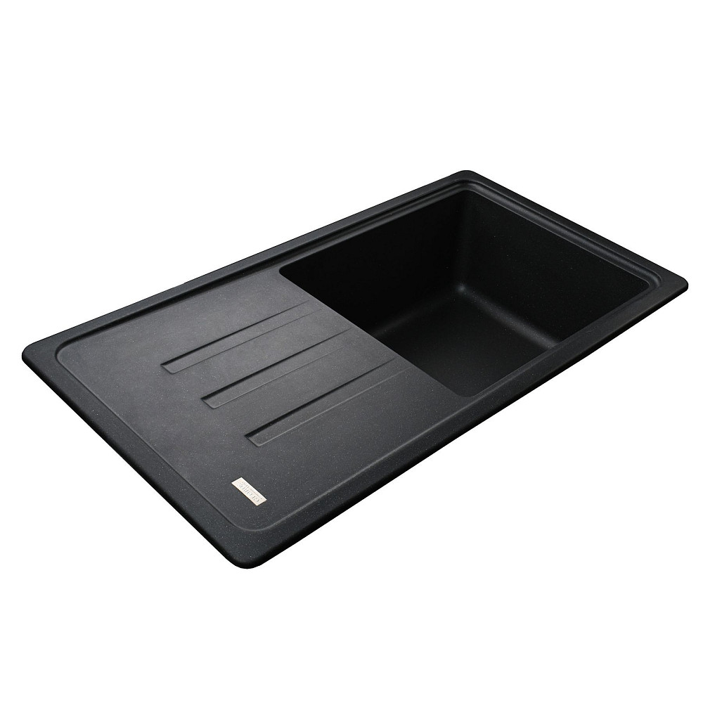 Гранітна мийка Globus Lux LUGANO чорний металік 780х435мм-А0001 Тернополь - изображение 5