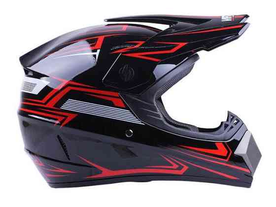 Шлем мотоциклетный кроссовый MD-905  (черно-красный, size S) Мукачево