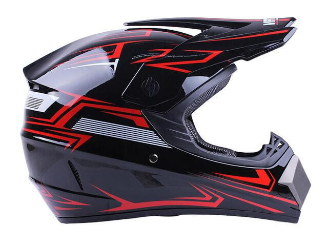 Шлем мотоциклетный кроссовый MD-905  (черно-красный, size S) Мукачево - изображение 3