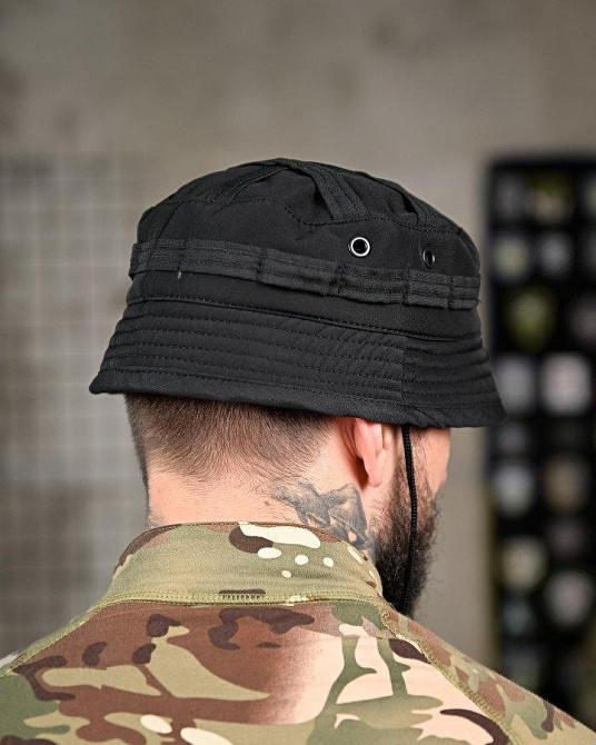 Тактична панама софтшел чорна ПП8008 Одеса - фото 3