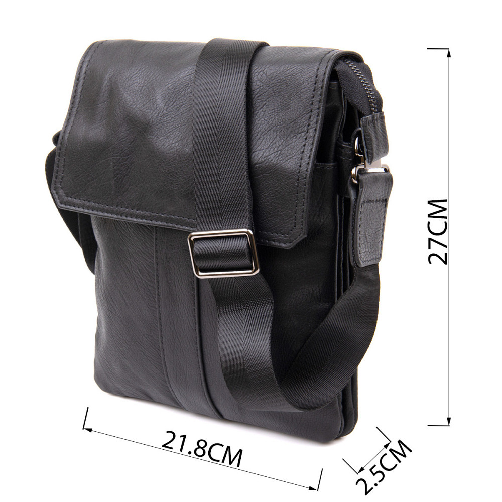 Сумка мужская почтальонка Vintage 20442 Черная Киев - изображение 3