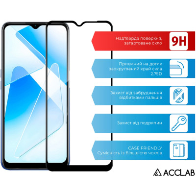 Скло захисне ACCLAB Full Glue Oppo A55 5G Black (1283126522086) Вінниця - фото 3