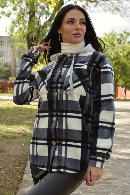 Жіноча тепла сорочка "Delta" оптом | Норма 42-44, Графіт Київ - фото 2