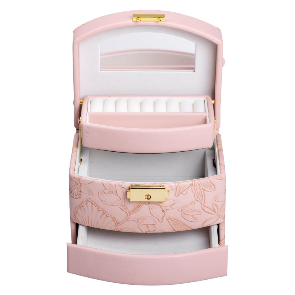 Yiwu Скринька для прикрас з еко шкіри 3 яруси із замком органайзер для ювелірних виробів HP-5-2 Коломыя - изображение 1