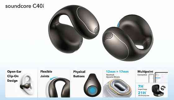 Bluetooth-гарнітура Anker SoundCore C40i Dark Gray (A3331GZ1) ( 5.8 г ) Харків