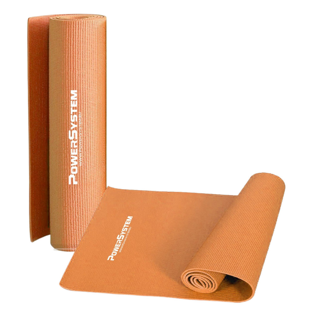 Гимнастический коврик для йоги и фитнеса Power System PS-4014 PVC Fitness-Yoga Mat Оранжевый, 173x61x0.6 см Киев - изображение 2