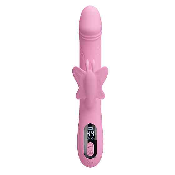 Вібратор-кролик PRETTY LOVE Bella Pink, силікон, рожевий, метелик, подвійна стимуляція Sex Aura Київ