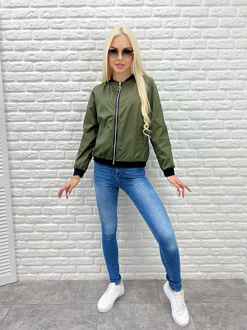 Жіноча вітровка з щільної плащівки "Leland" оптом | Розпродаж моделі 42-44, Хакі Київ - фото 2