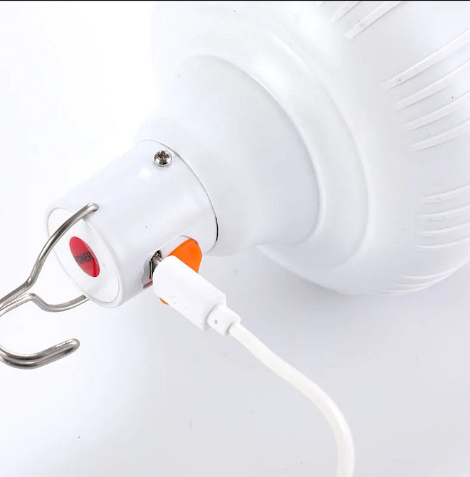 Аккумуляторный фонарик 5 V 60W светодиодный с USB разъёмом для кемпинга 12.5 на 6.5 см белый Киев - изображение 5