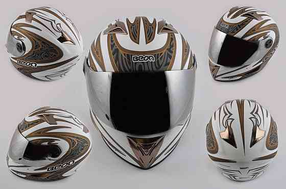 Шолом-інтеграл (-500) (size:M, біло-сірий, дзеркальний візор, BLADE) Мукачево