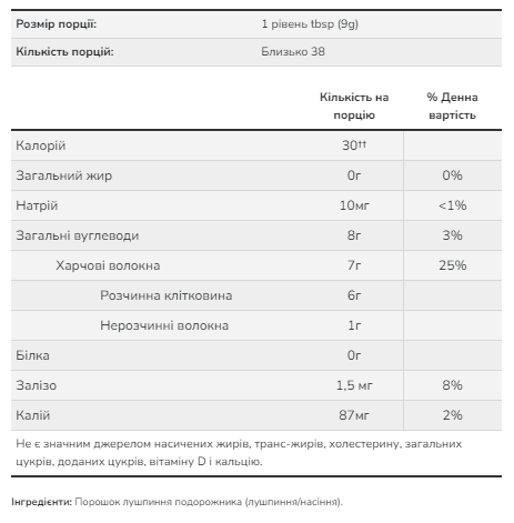 Psyllium Husk Powder - 340g Луцк - изображение 2