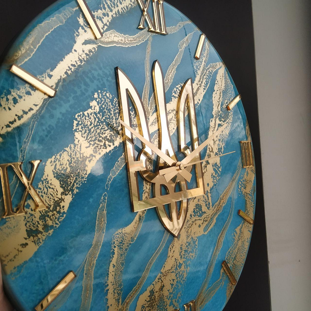 Часы настенные 40 см из эпоксидной смолы ручной работы Днепр - изображение 5