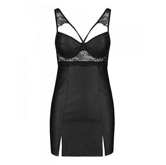Бебі-дол з еко-шкіри та мережива Passion LOONA CHEMISE XXL/XXXL, black Sex Aura Київ