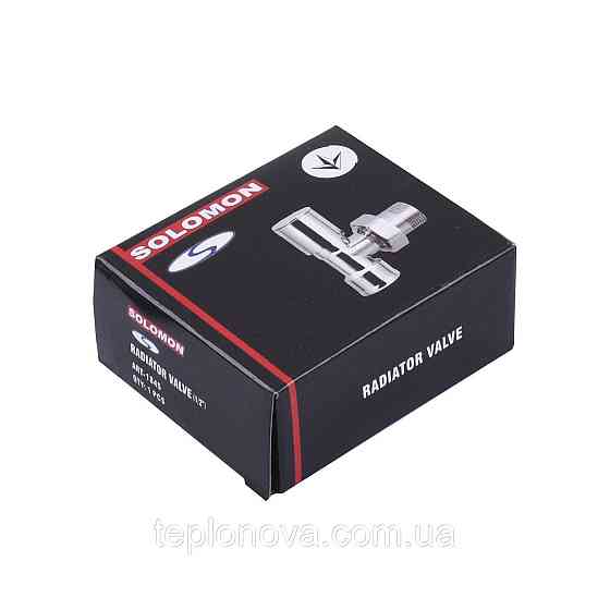 Кран вентильный угловой с американкой SOLOMON 1/2″ CHROM 1845 Черновцы