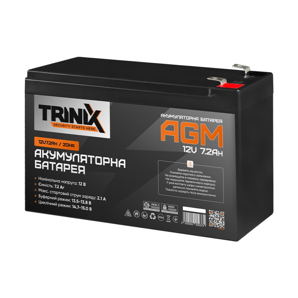 Trinix 12V7.2Ah/20Hr AGM Акумуляторна батарея 12В 7.2Аг свинцево-кислотна (44-00045) Київ - фото 1