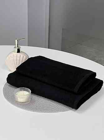 Комплект махровых полотенец Ideal Textile 2 шт (50х90см + 70х140см) (56860378) Черный Черновцы